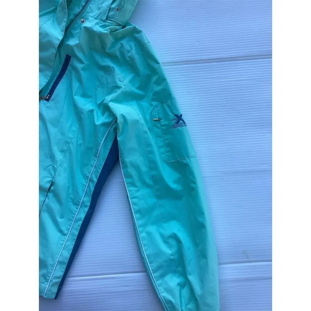 ZeroXposur Women's Aqua‎ Blue Hooded Rain Jacket Windbreaker Size S